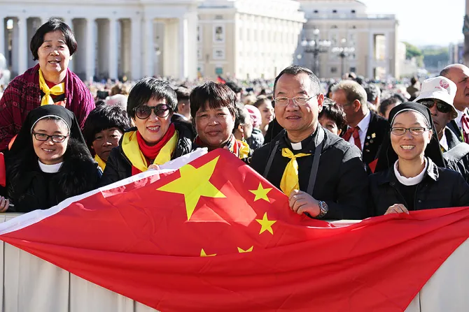 Group of Chinese Catholic people in Rome