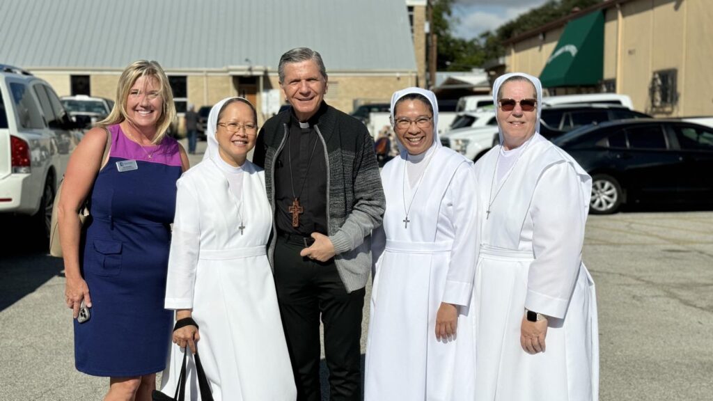 Archbishop Gustavo with nuns at St. James the Apostle