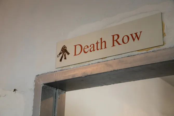 "Death row" sign above doorway