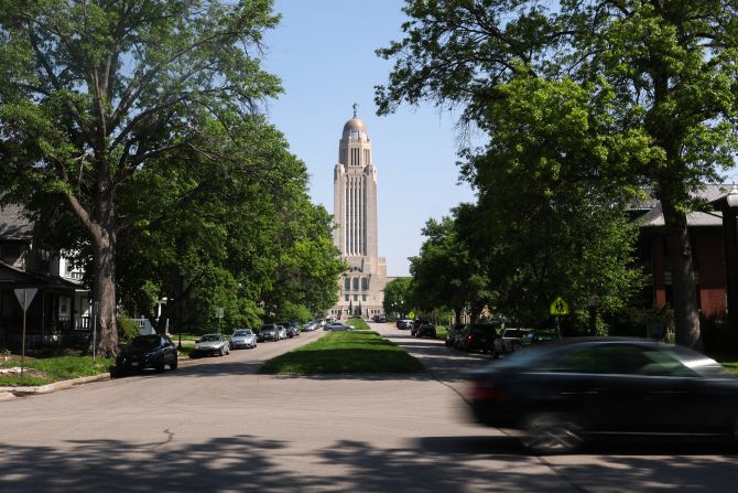 The Nebraska State Capitol is seen in Lincoln, Nebraska