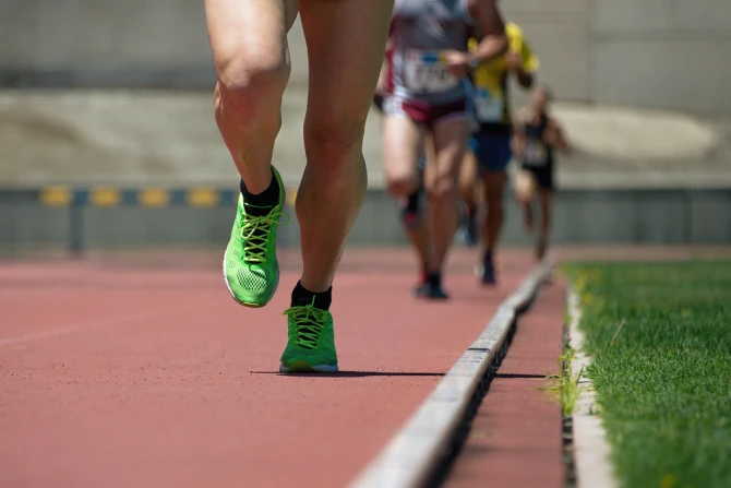 Runners on a track