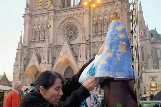 Pilgrims at the Basilica of Our Lady of Luján in Argentina