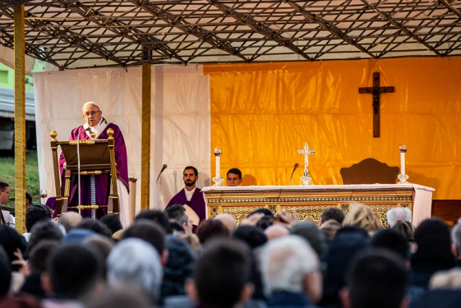 Pope Francis says Mass for All Souls' Day at the Laurentino Cemetery outside Rome