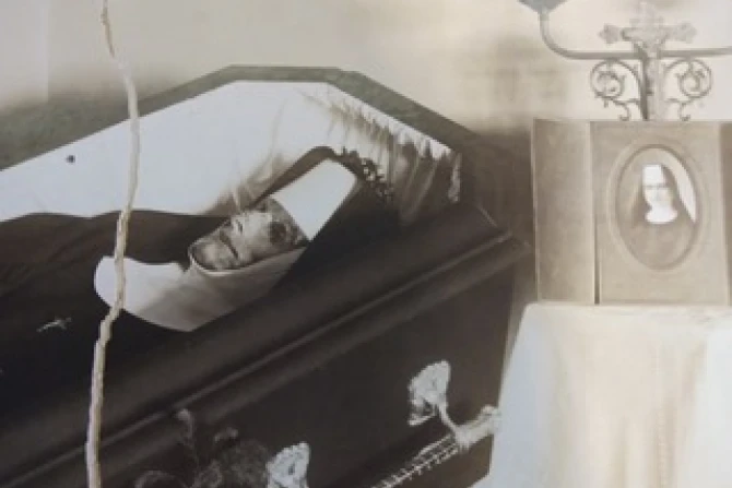 Sister Annella Zervas, OSB, in her casket