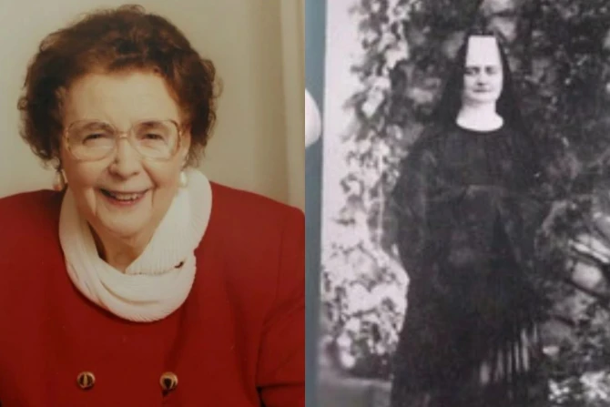 Agnes Barber (left) and Benedictine Sister Annella Zervas