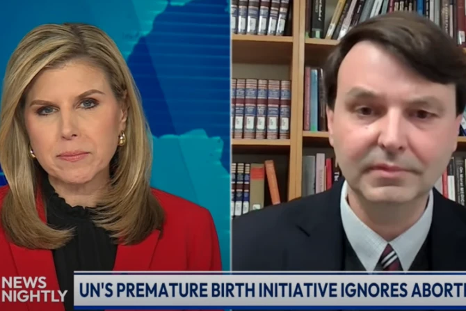 Senior fellow at the National Catholic Bioethics Center Joseph Meaney speaks to “EWTN News Nightly” anchor Tracy Sabol