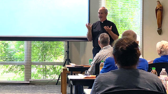 Fr. Michael Depcik presenting at a retreat