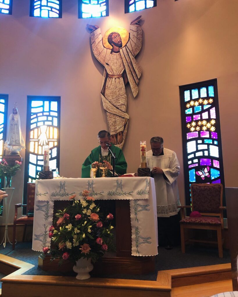 Archbishop Gustavo celebrating Thanksgiving Mass at St. Francis Nursing Home