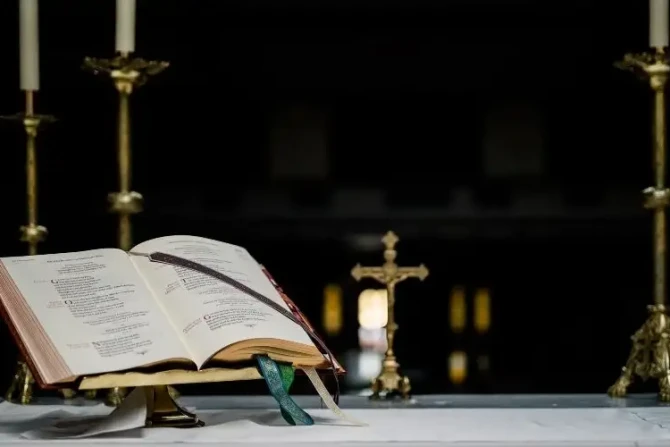 Open Bible on an altar